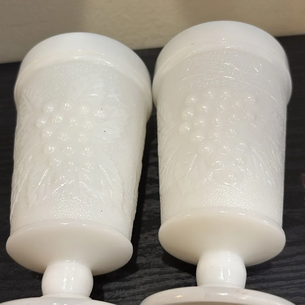 Vintage Anchor Hocking White Milk Glass Goblets